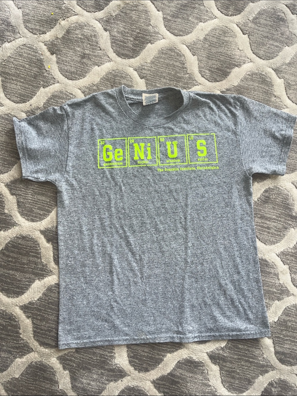 Delta Gray Tee with Neon Yellow Accent